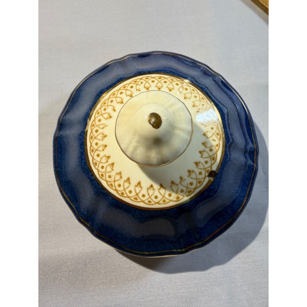 Replacement Vtg Regency Cobalt Royal Worcester Covered Bowl Lid only READ